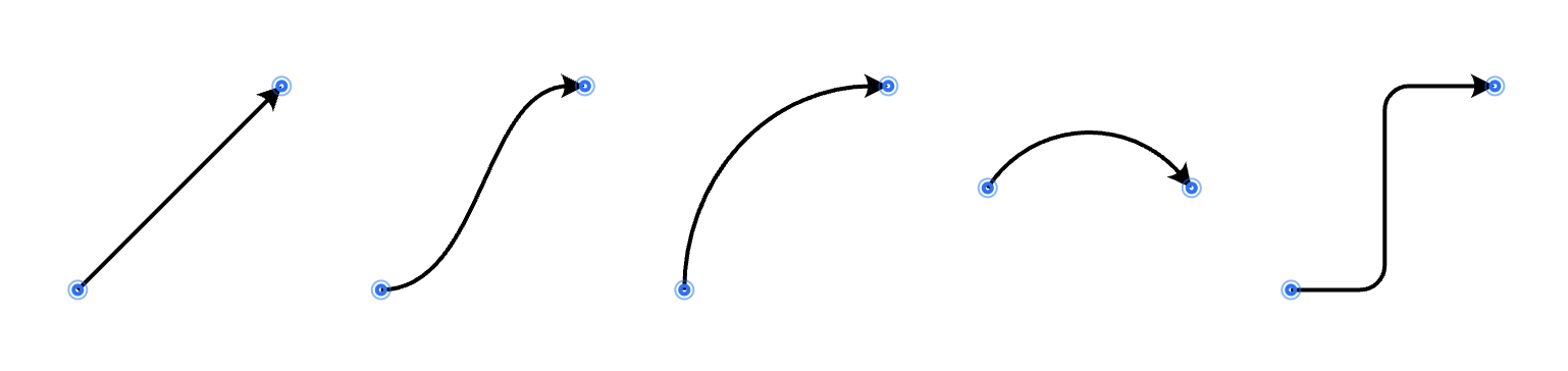 Connectors have snap points at endpoints and arrowhead points.